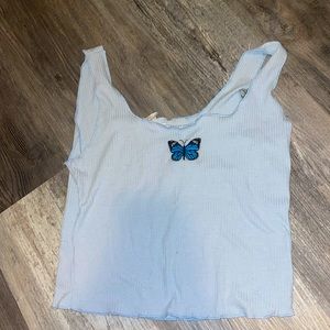 Cute blue butterfly tanktop